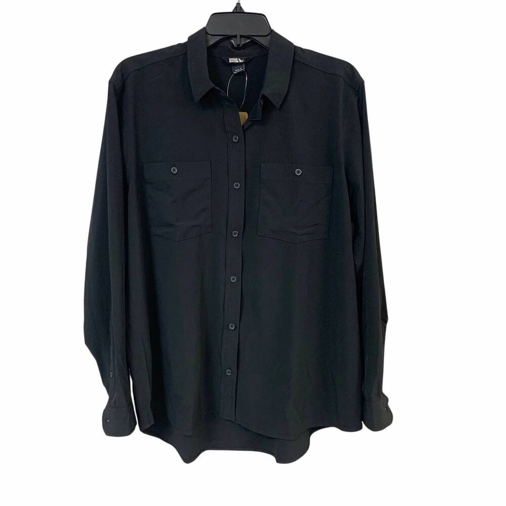 NEW EDDIE BAUER women's departure 3.0 long sleeve shirt in black